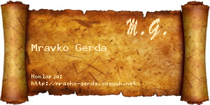 Mravko Gerda névjegykártya